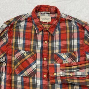 Denim & Supply Shirt Mens Large Red Mulitcolor Plaid Button Front Ralph Lauren